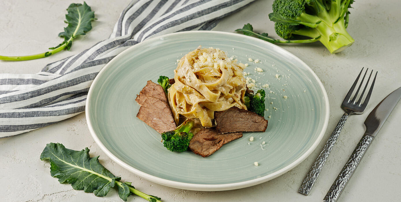 Милти: Феттуччине с томленой говядиной