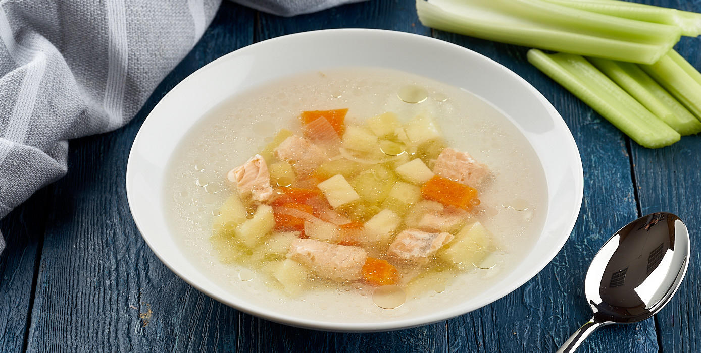 Милти: Уха с лососем