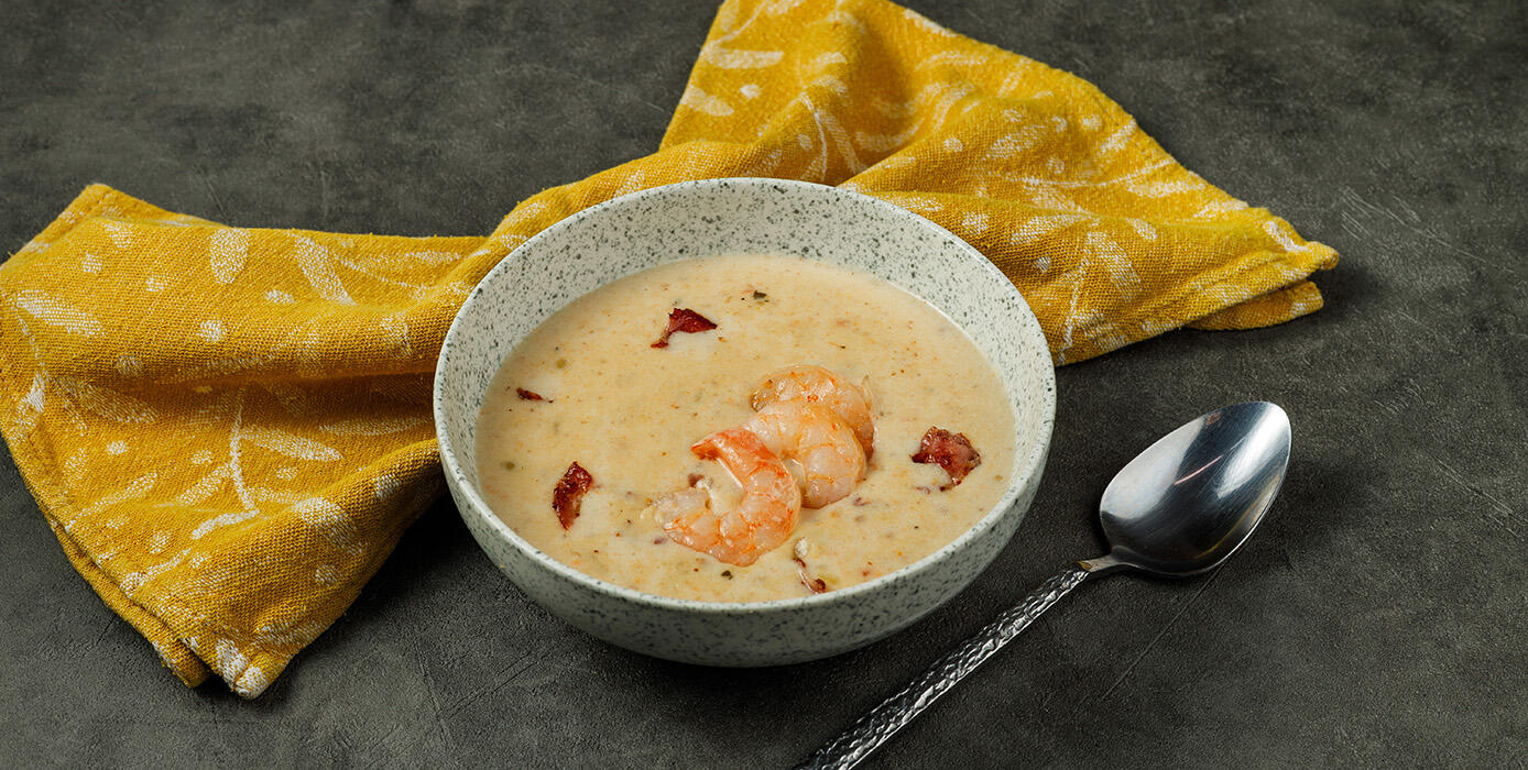 Милти: Суп Чаудер с креветками