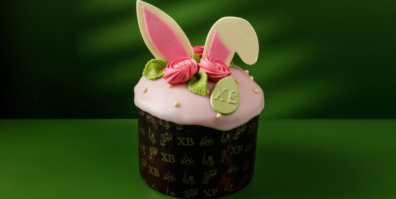 Милти: Кулич «Зайчик» с малиновым конфитюром и белым шоколадом